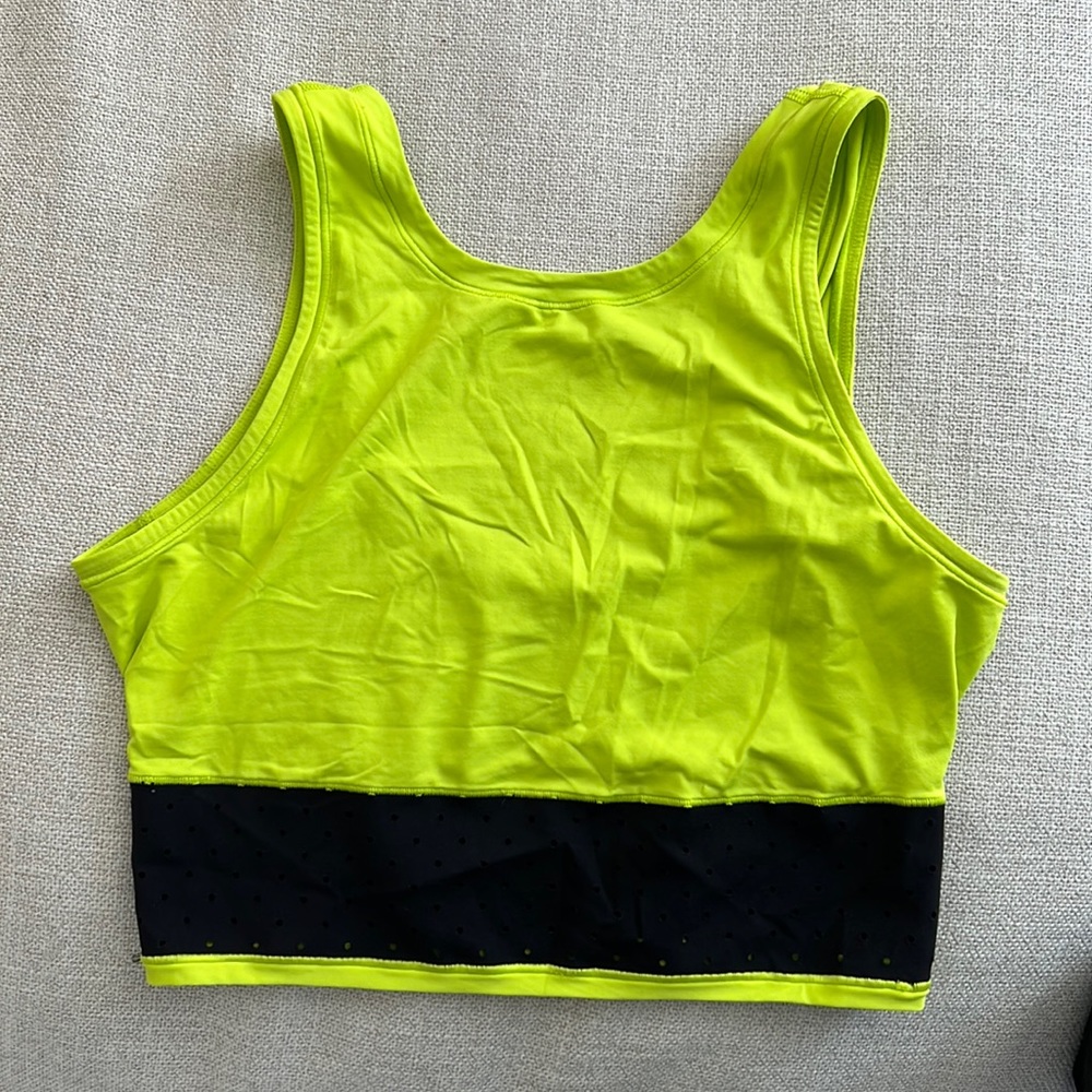 Lululemon yellow black crop top S